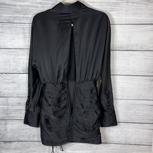 Redpolaris Black Funky Asymmetrical Style Party Mini Dress Size M - Picture 9 of 12